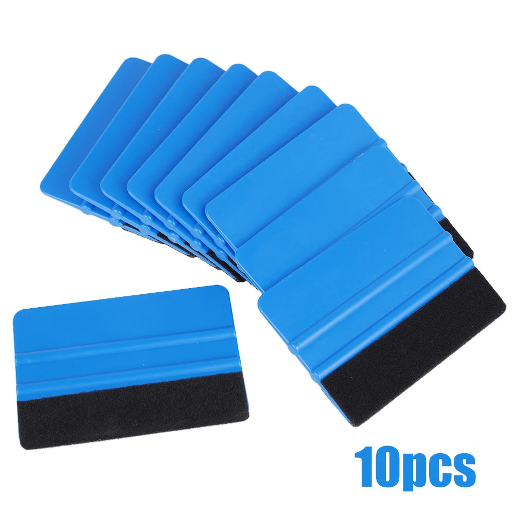 Versatile Eco-Friendly Vinyl Wrap Squeegee with Felt Edge – 10x7.3cm PE Plastic Tool for Flawless Window Tinting and Car Wrap Applications