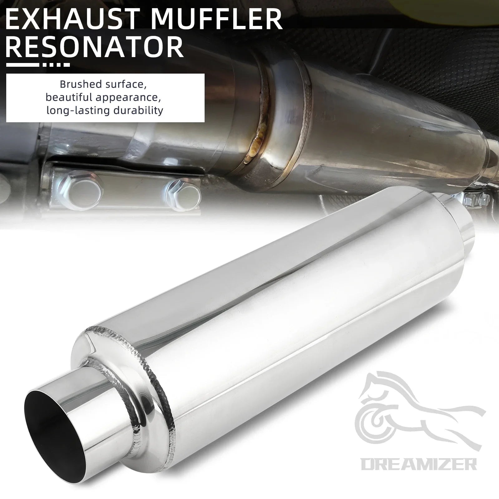 3" Polished Stainless Steel Exhaust Muffler Resonator Tailpipe Silencer - 16" Length  

Elevate your vehicle's performance with this high-quality 3" stainless steel exhaust muffler resonator. Designed with a polished finish and a durable double wall tip,