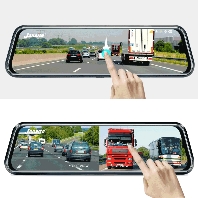 10" 2.5K Dual Lens Touch Screen Dash Cam with Rear Camera, Voice Control and Night Vision for Enhanced Driving Safety