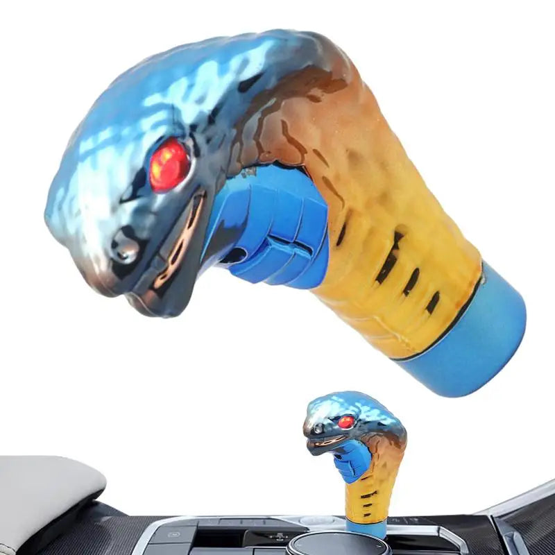 BlueRed LED Gear Shift Knob with Snake Cobra Design - Universal Car Interior Accessory