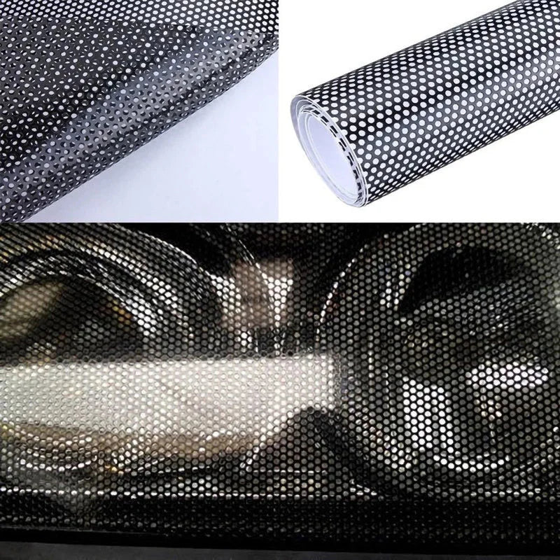 106x30cm Honeycomb Headlight Tint Film for Cars - Durable Vinyl Wrap for Tail Lights and Headlamps, Easy Installation, Water & UV Resistant, Stylish Auto Decor