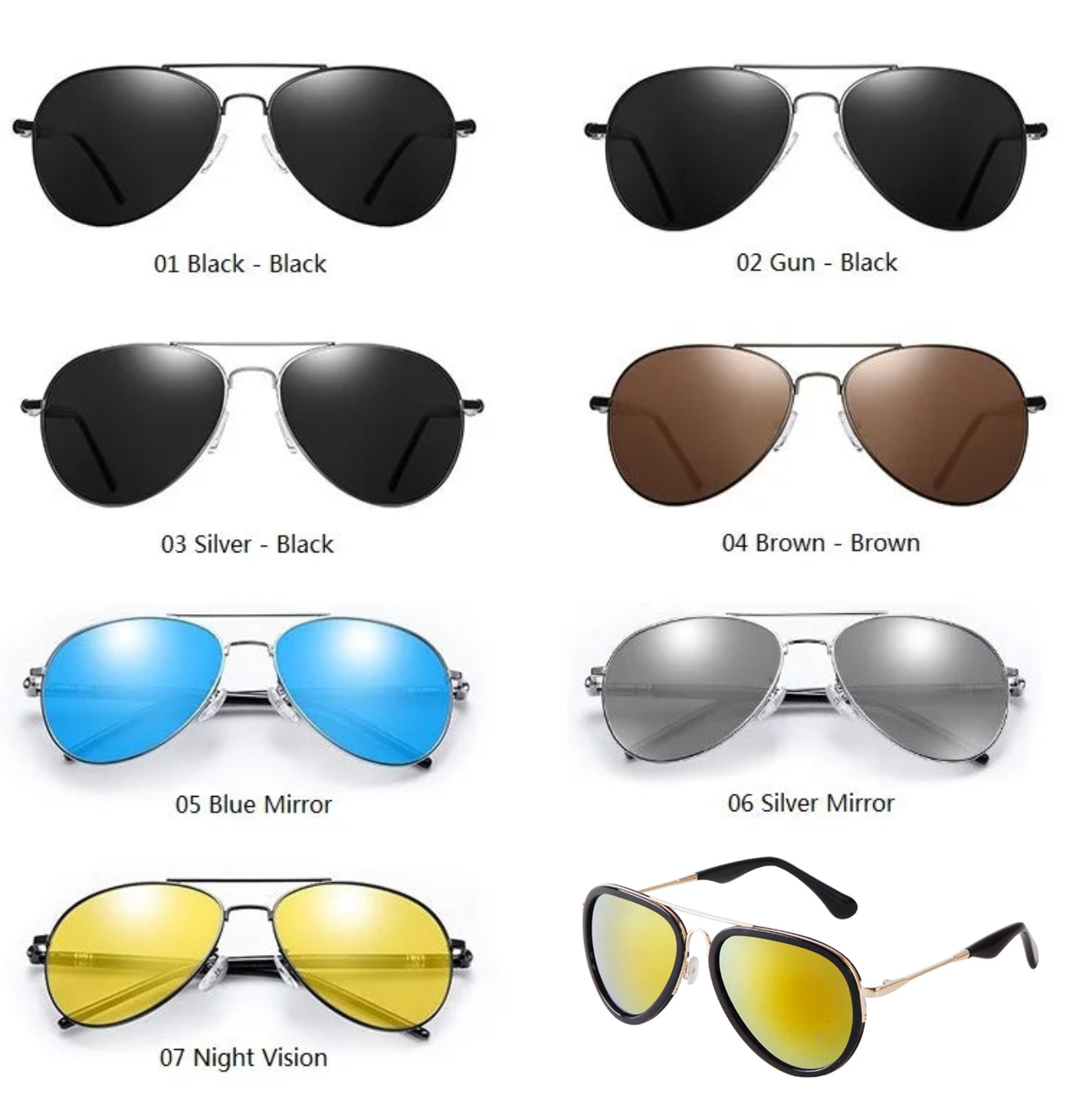 different types of sunglasses for men and women