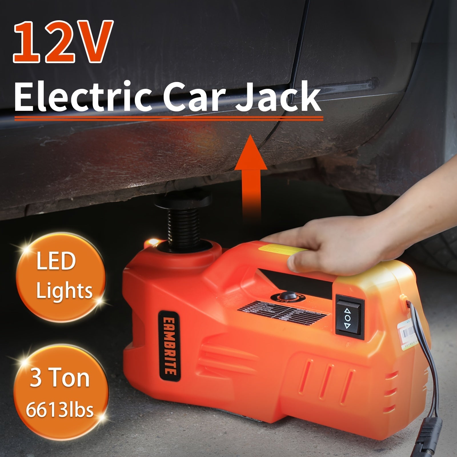 3 Ton Electric Hydraulic Car Jack with LED Illumination - 12V DC Aluminum Floor Lift for All Vehicle Types

Elevate your vehicle maintenance experience with this powerful 3 Ton Electric Hydraulic Car Jack. Engineered for versatility, it effortlessly