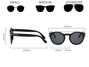 a pair of sunglasses with measurements for each pair