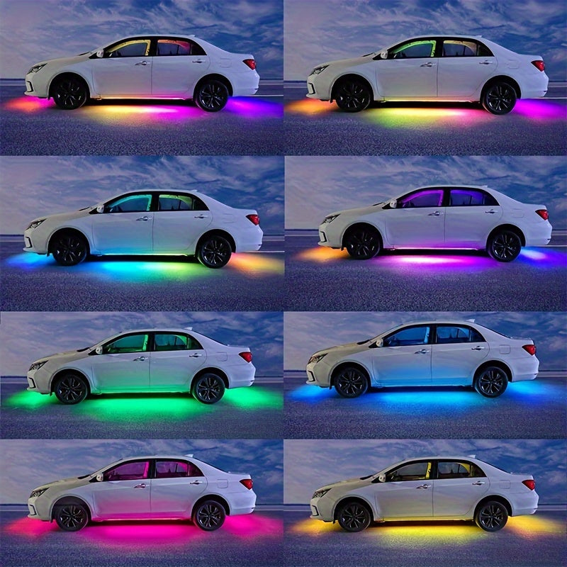 Vibrant 4-Piece LED Neon Light Strips for Cars, Trucks, and SUVs - 16 Million Colors with Music Mode | Perfect for Customizing Vehicle Exterior and Interior Lighting