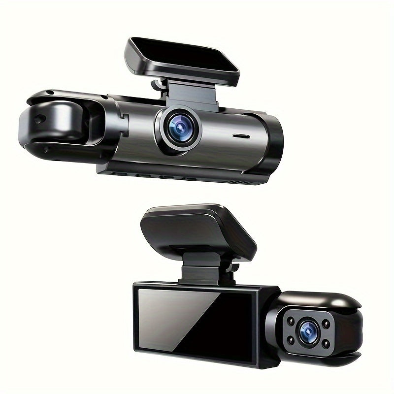 1080P Dual Lens Car Dash Cam with Night Vision & Wide Angle - Front and Interior Recording, 3.16 Inch IPS Screen, Loop Recording, USB Powered