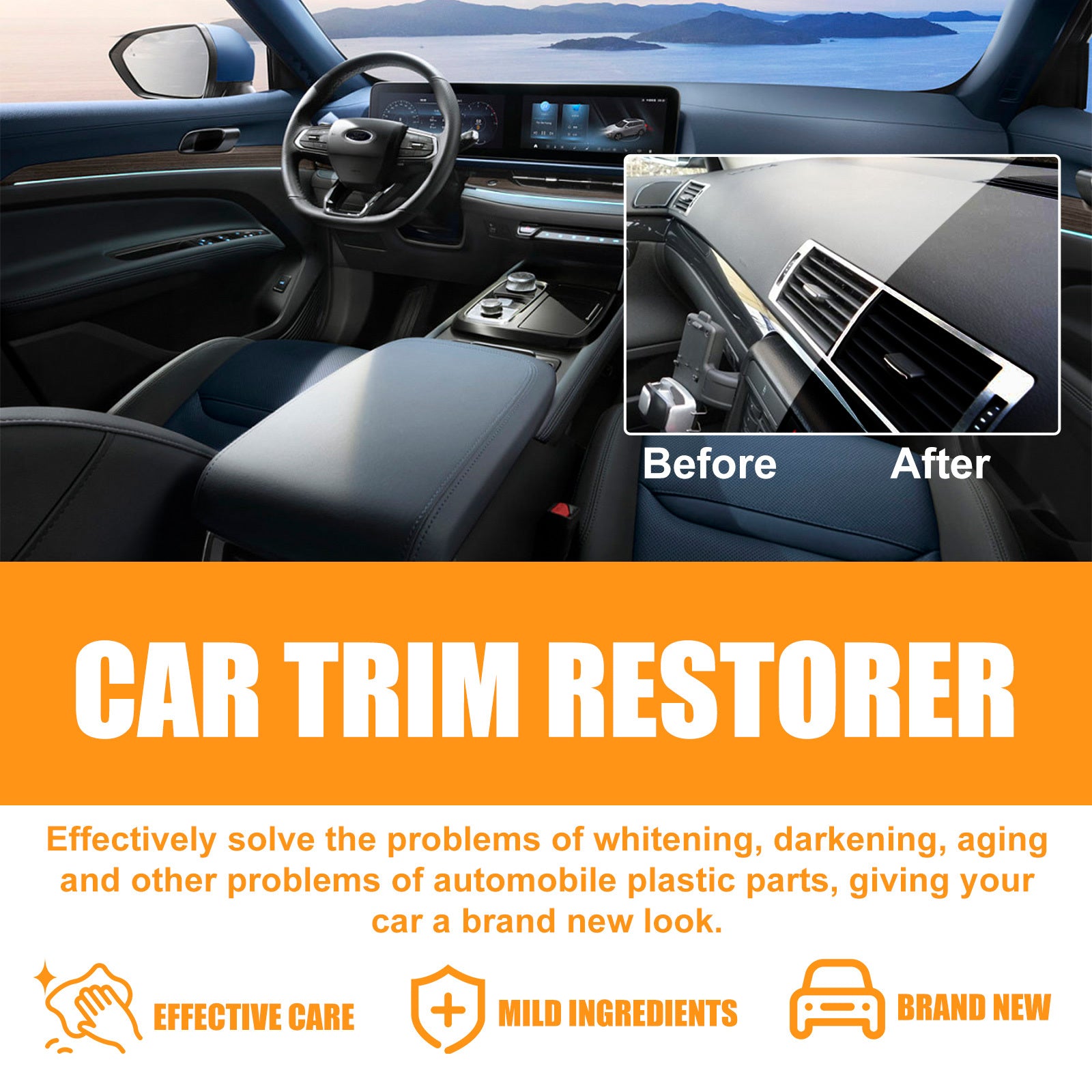 120ml Ultimate Car Interior Cleaner & Trim Restorer - Eco-Friendly Multi-Surface Polishing Spray