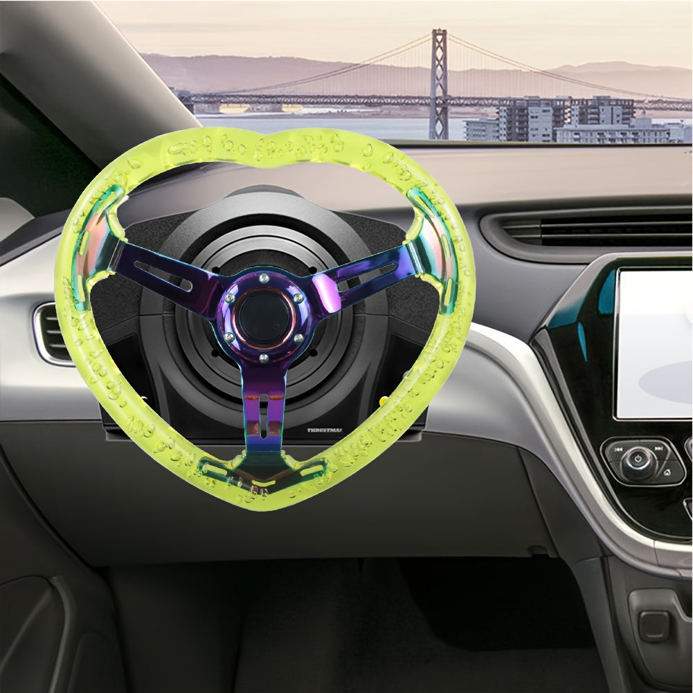 Racing-Inspired Non-Slip Acrylic Steering Wheel for Custom Cars - Enhanced Grip and Personalization Options in Multiple Colors