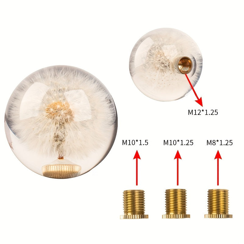 Manual & Automatic Crystal Dandelion Gear Shift Knob - Universal Elegant Design for Stylish Car Interiors