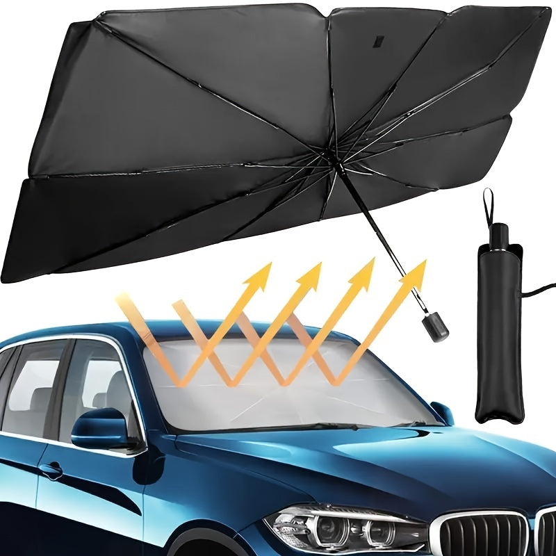 Reflective Windshield Sunshade - UV Blocker, Foldable Sun Visor, Keeps Car Cool & Protected, Universal Fit for All Vehicles, Anti-Glare, Heat Resistant Design