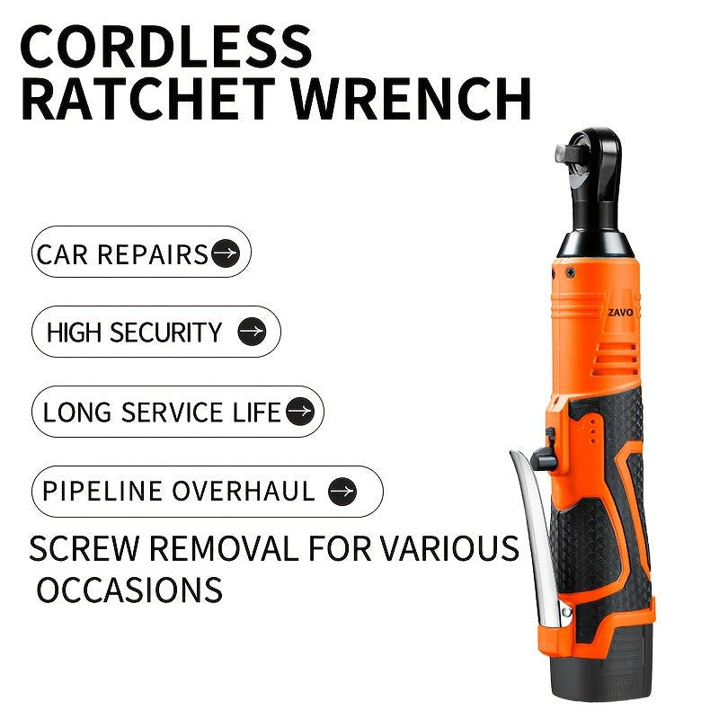 16.8V Brushless Lithium Battery Ratchet Wrench Set - Fast Charging, Portable Power Tool with 3/8" Drive for Auto Repair - 12-Piece Rechargeable Kit