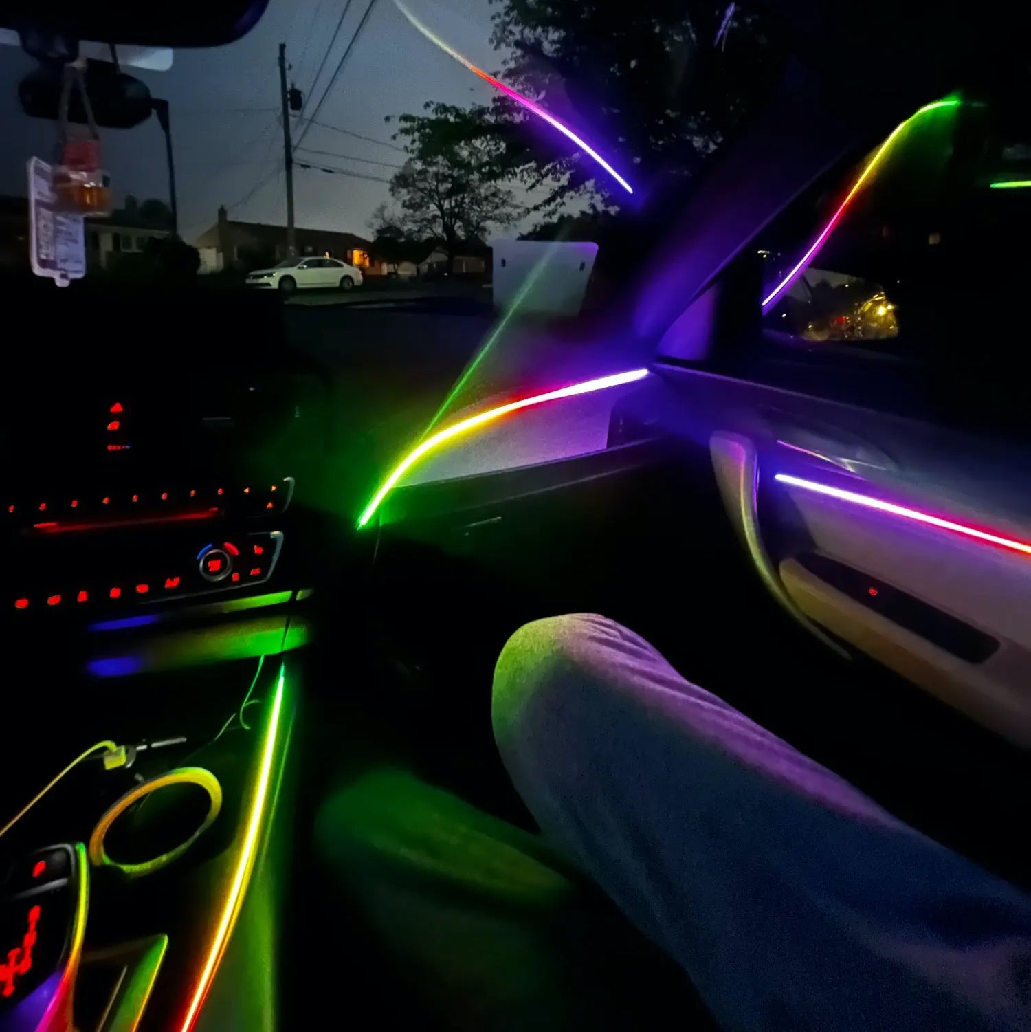 Sound Activated Dimable Car Interior LED Full Color Ambient Dashboard Light Strip