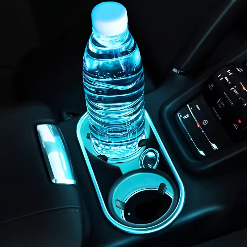 Rainbow LED Cup Holder Light - USB Rechargeable, Waterproof Ambient Lighting for Cars, Homes & Bars