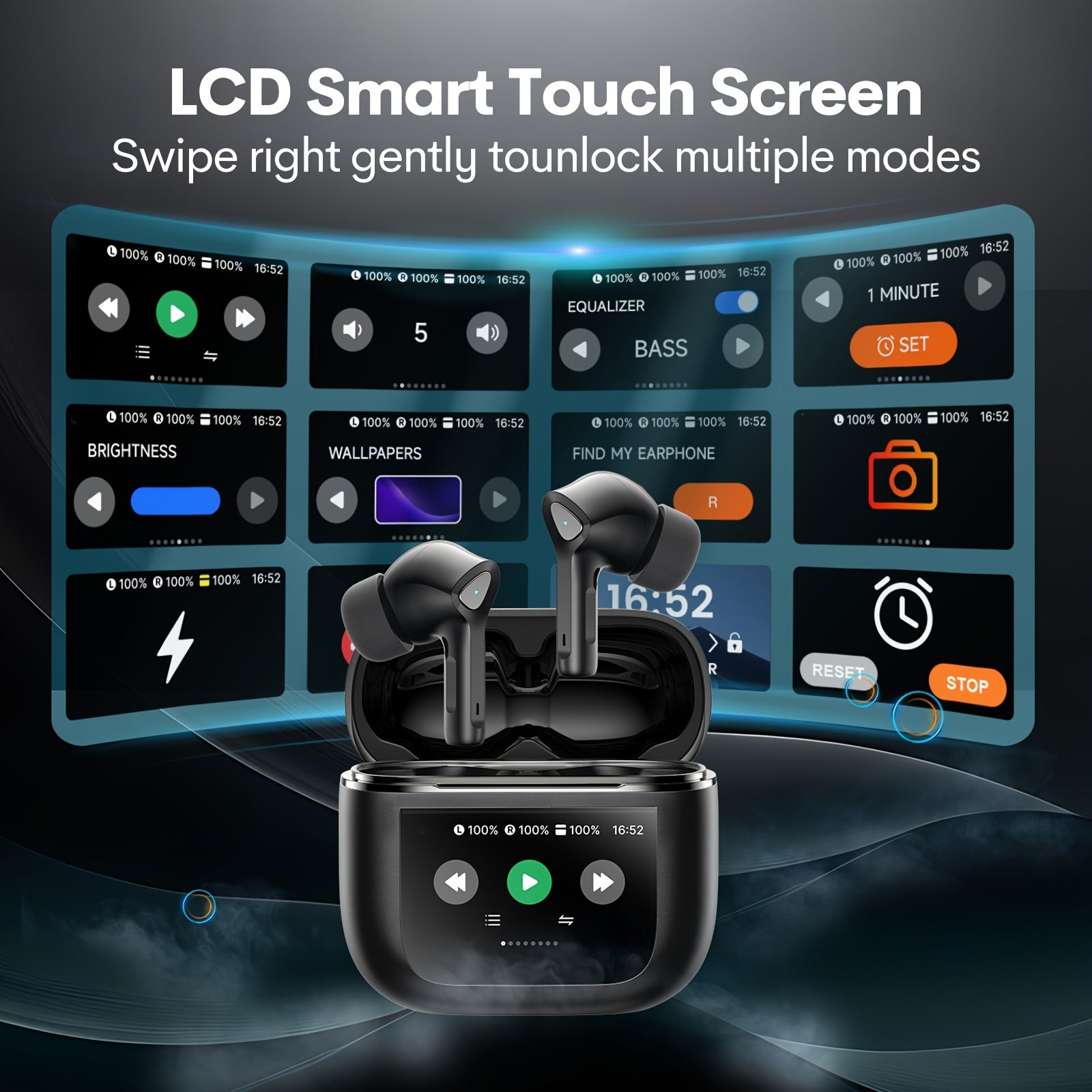 50-Hour Playtime Waterproof Bluetooth Earbuds with Touch Control – Deep Bass, Smart Charging Case, Perfect for Sports & Daily Use