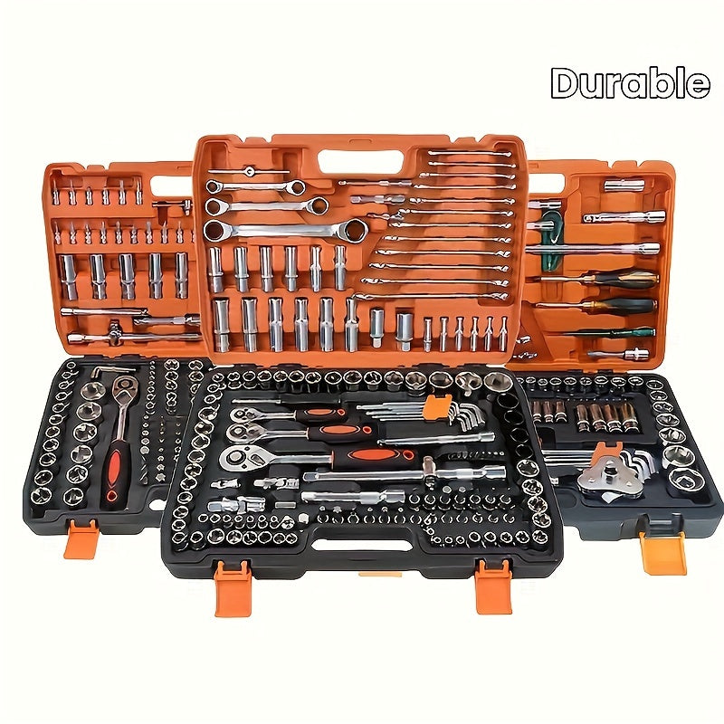 Ultimate 108-Piece Ratchet Socket Wrench Set for Auto Repair - Durable Multi-Function Tool Kit with Easy Storage Case