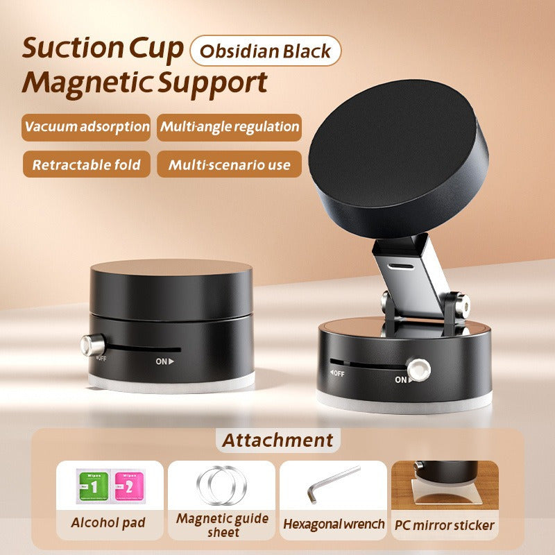 Versatile Magnetic Suction Cup Phone Holder - Strong Adhesive Bracket for Car, Kitchen, and Bathroom Surfaces