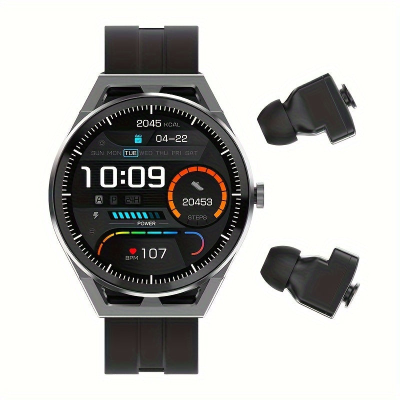 2-in-1 Wireless Earbuds & Smartwatch Combo - TWS Tracker with High-Performance Features for Android & iOS Users