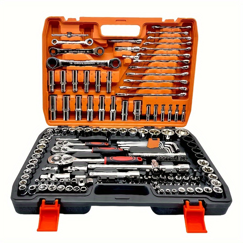 Ultimate 108-Piece Ratchet Socket Wrench Set for Auto Repair - Durable Multi-Function Tool Kit with Easy Storage Case