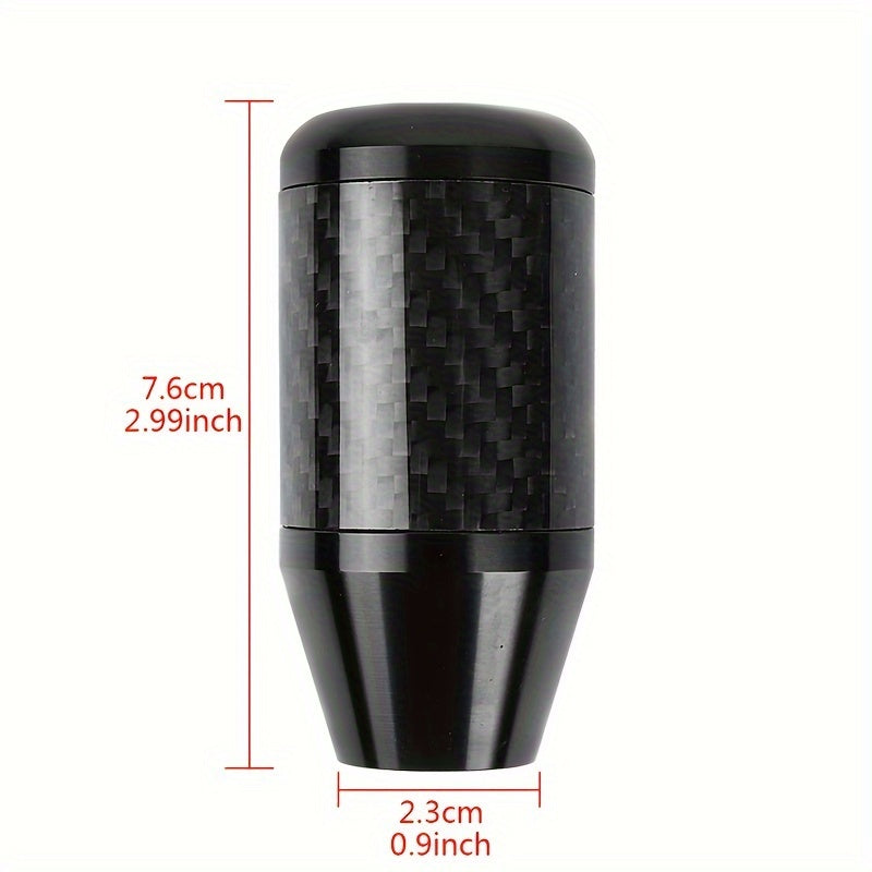 5-Speed Manual Transmission Carbon Fiber Shift Knob - Ergonomic Design with Aluminum Base, Multiple Color Choices, Perfect Fit for Most Manual Cars