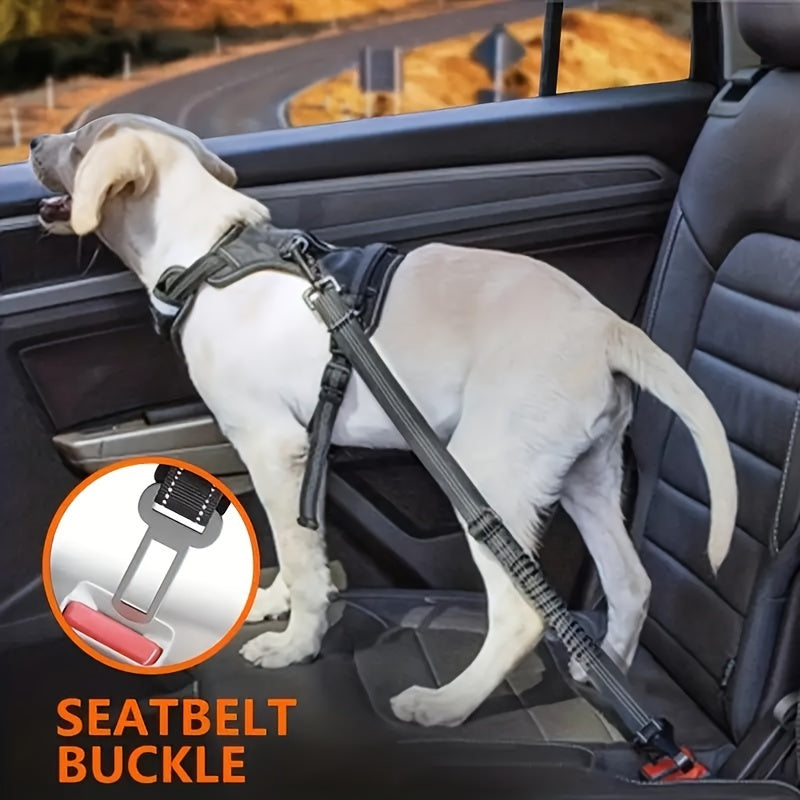 Adjustable Elastic Dog Car Seat Belt - Safe Travel Safety Harness for Dogs