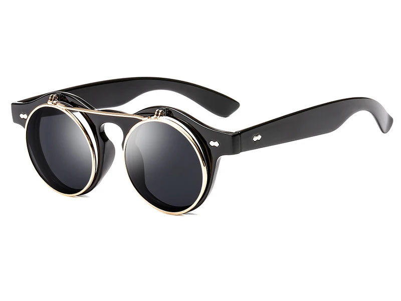 a pair of sunglasses with a black frame