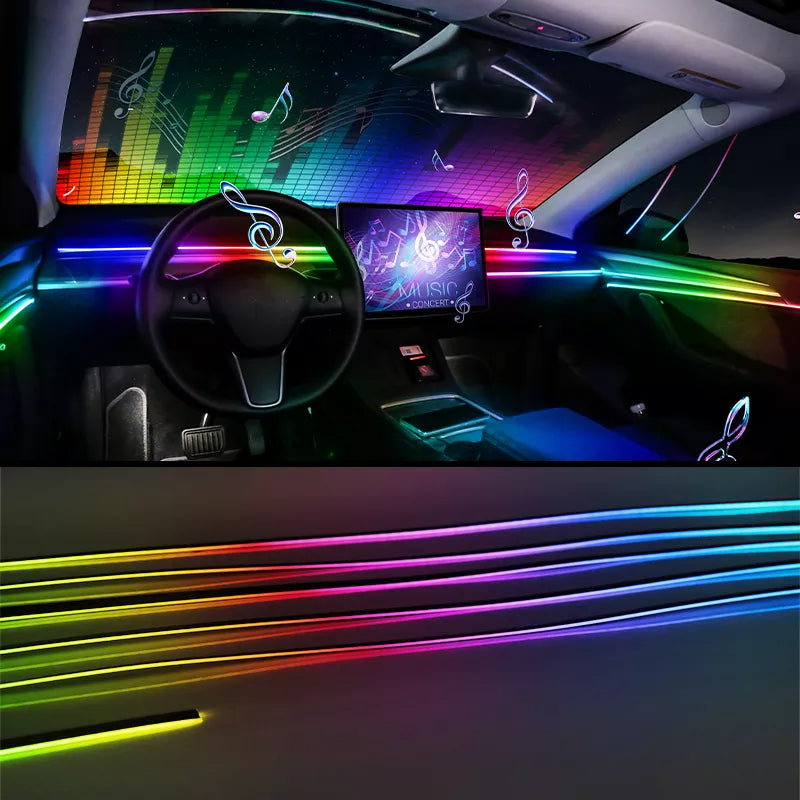 Car Interior Gap LED Strip Light Kit, Music Activated